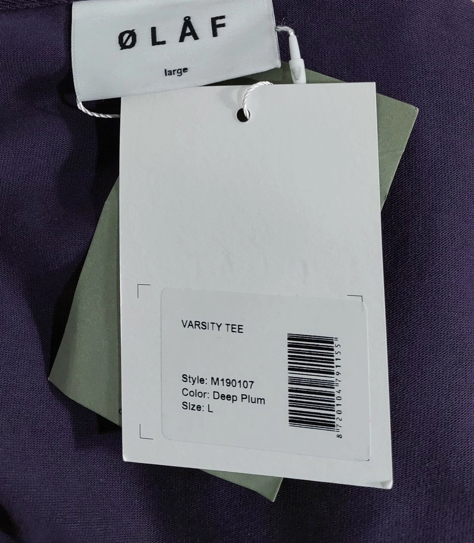 Ølåf varsity tshirt - deep plum L – photo 6